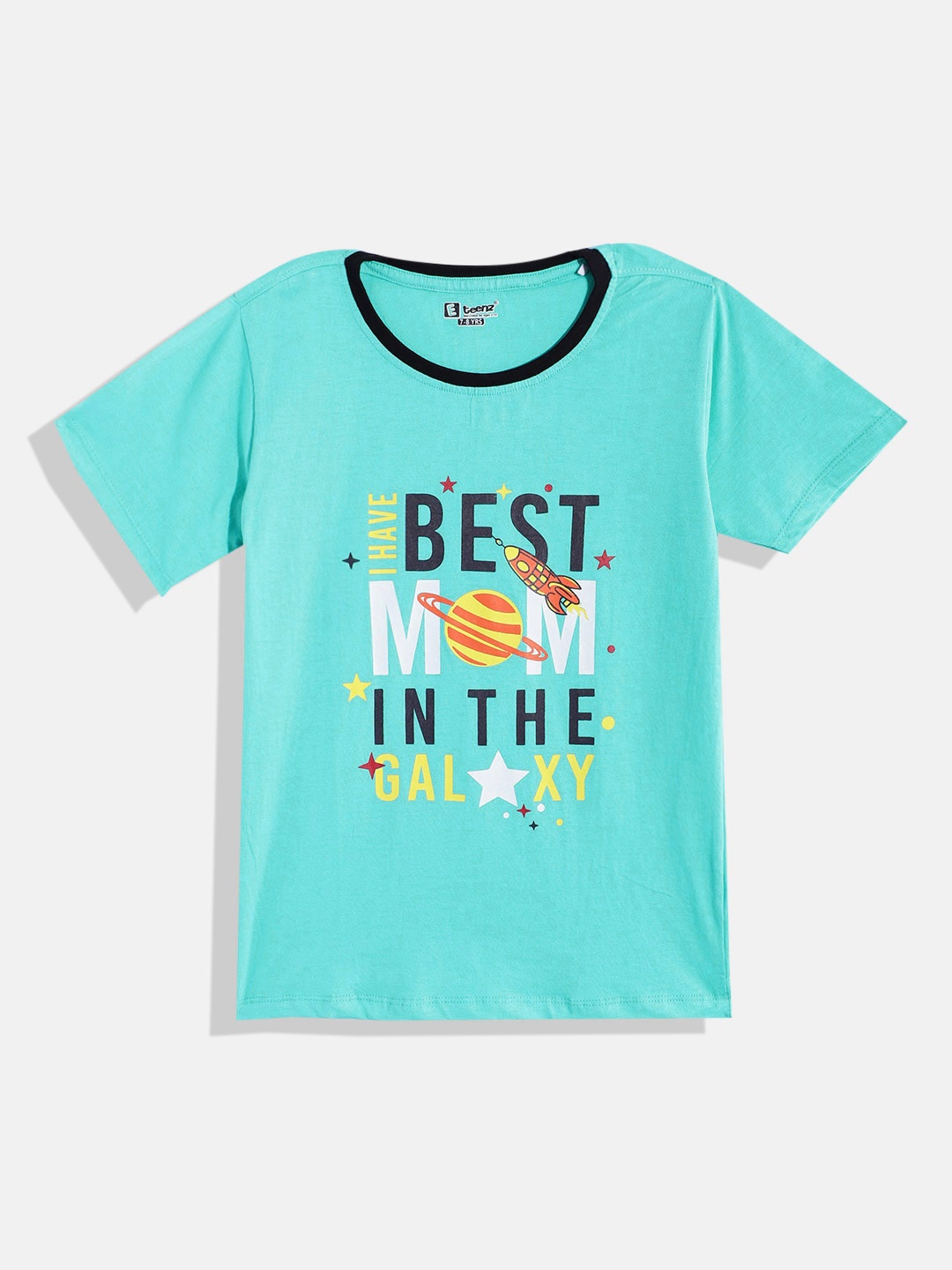 

Eteenz Boys Typography Printed Premium Cotton T-shirt, Sea green