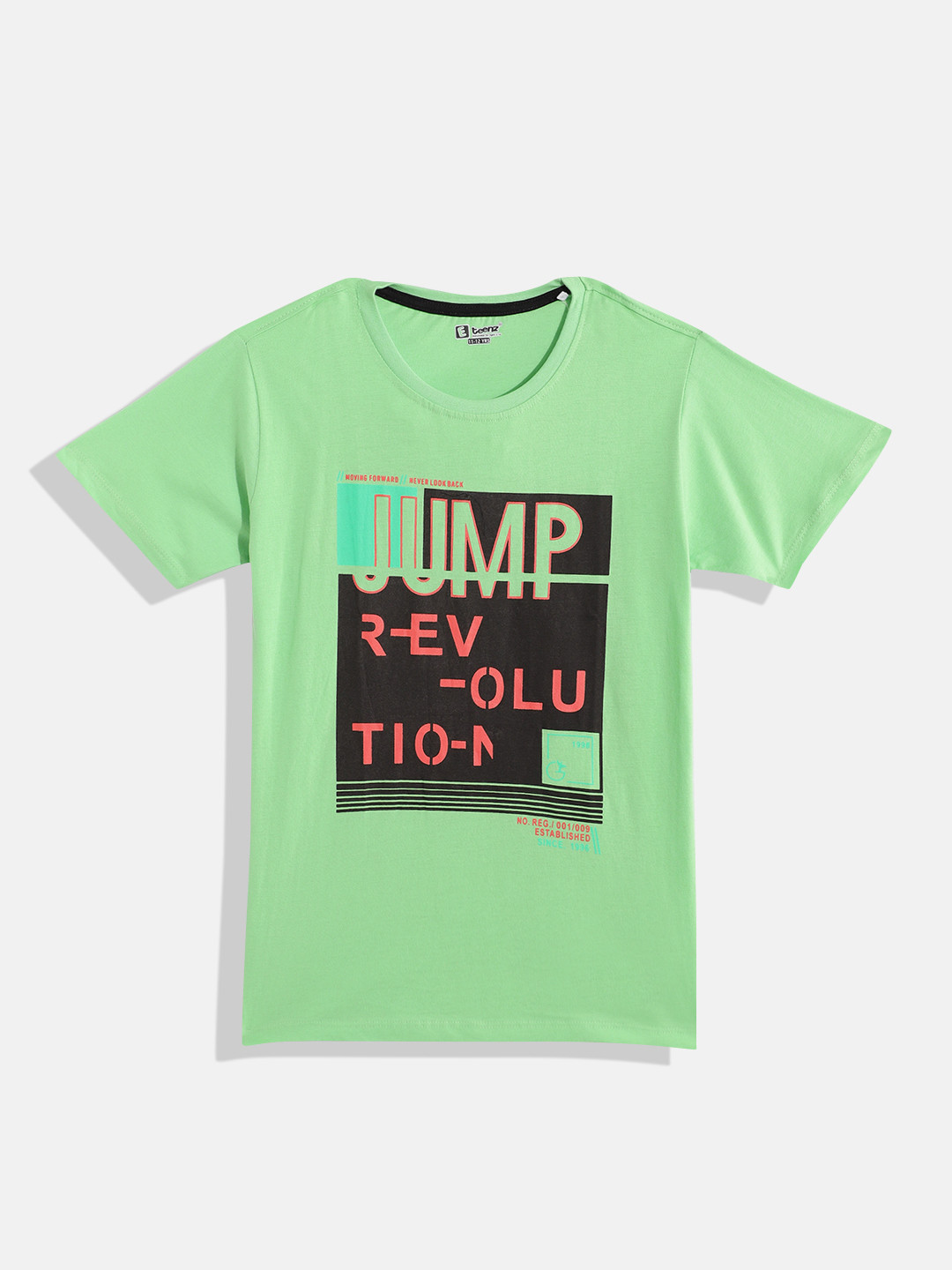 

Eteenz Boys Premium Cotton Typography Printed T-shirt, Green