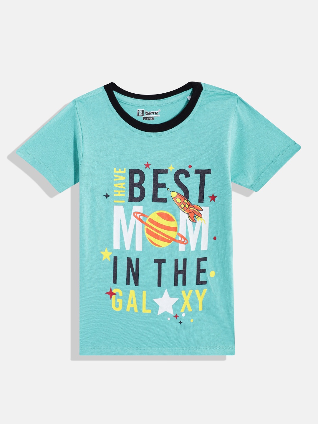 

Eteenz Boys Printed Premium Cotton T-shirt, Sea green