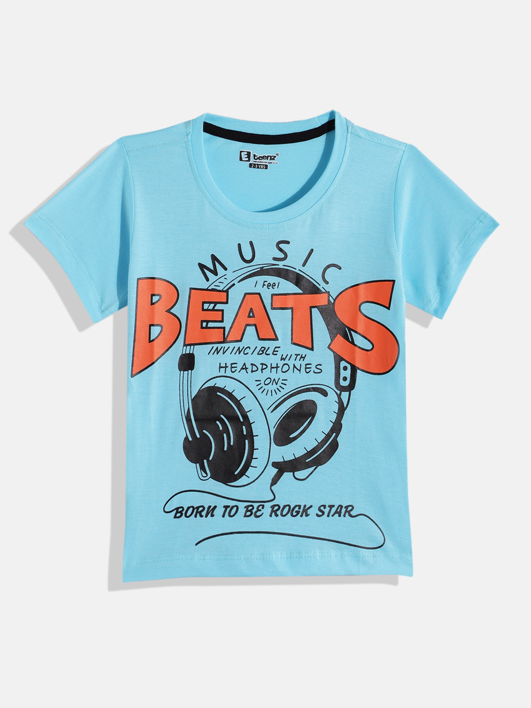 

Eteenz Boys Typography & Conversational Printed Premium Cotton T-shirt, Turquoise blue