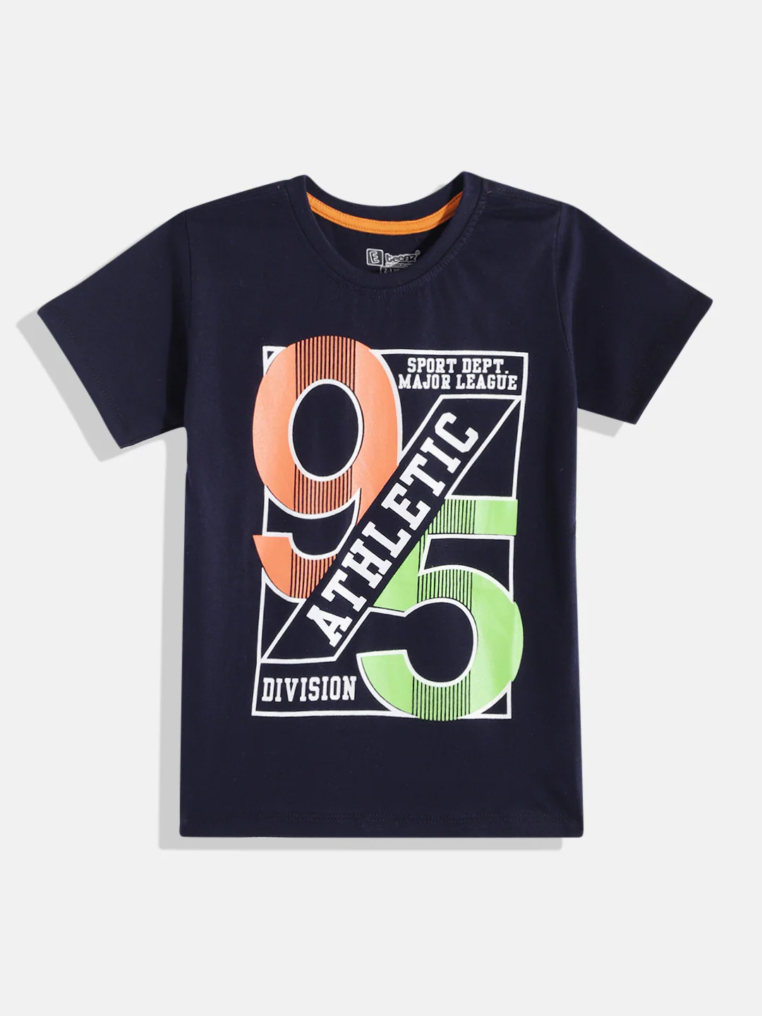 

Eteenz Boys Typography Printed Cotton T-shirt, Navy blue