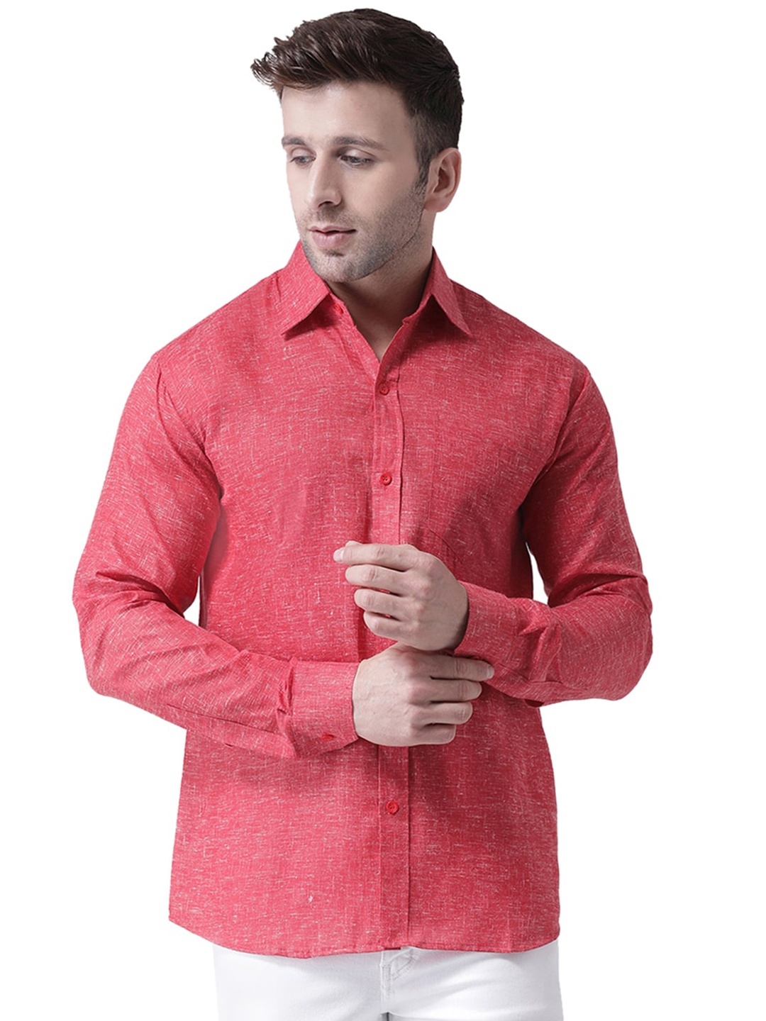 

RIAG Spread Collar Cotton Casual Shirt, Red