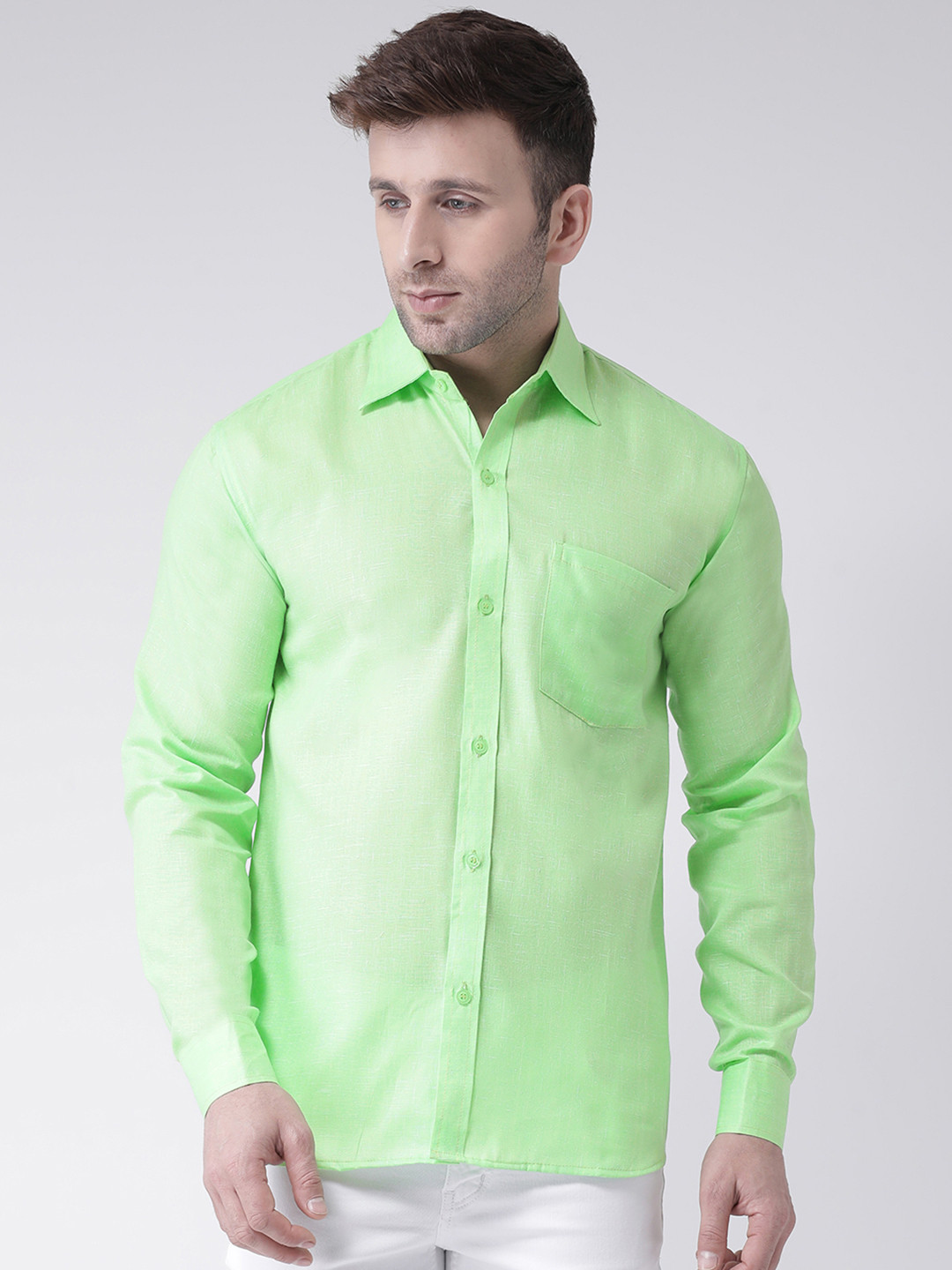 

RIAG Men Club Collar Comfort Cotton Casual Shirt, Green