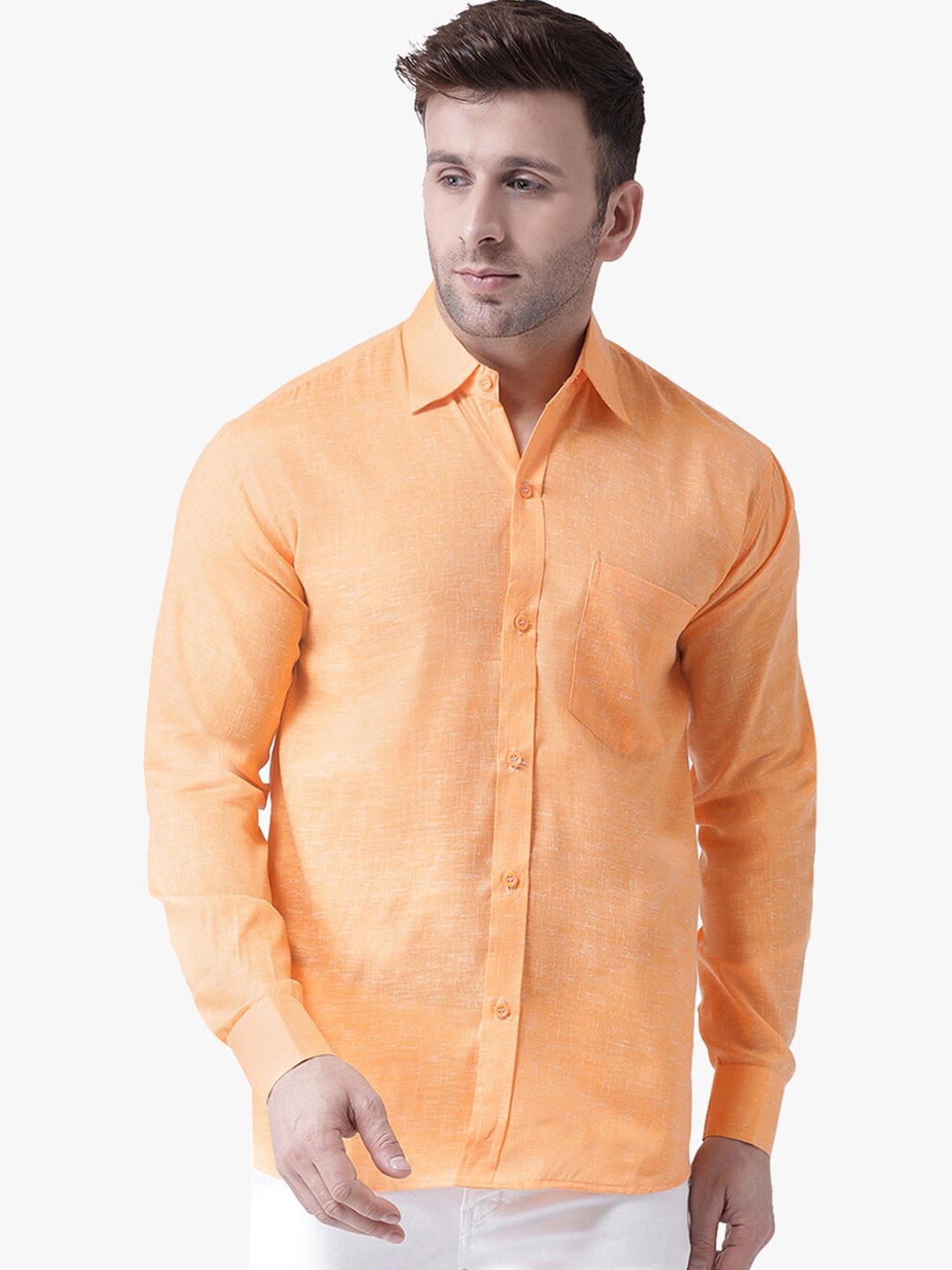 

RIAG Spread Collar Cotton Casual Shirt, Orange