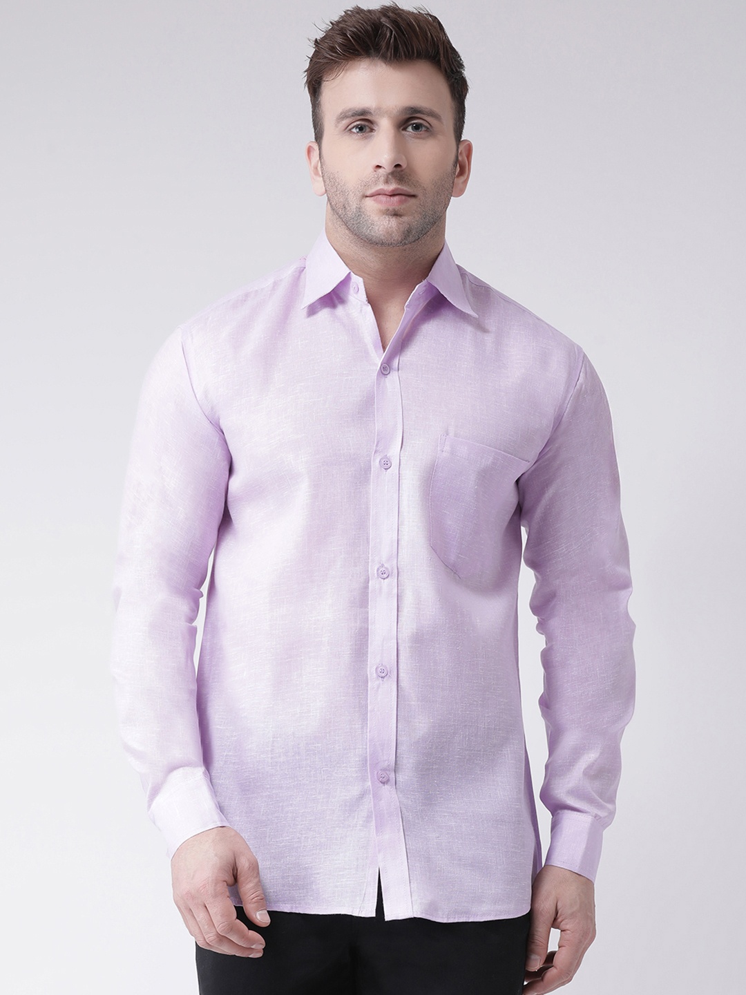 

RIAG Spread Collar Opaque Cotton Casual Shirt, Purple