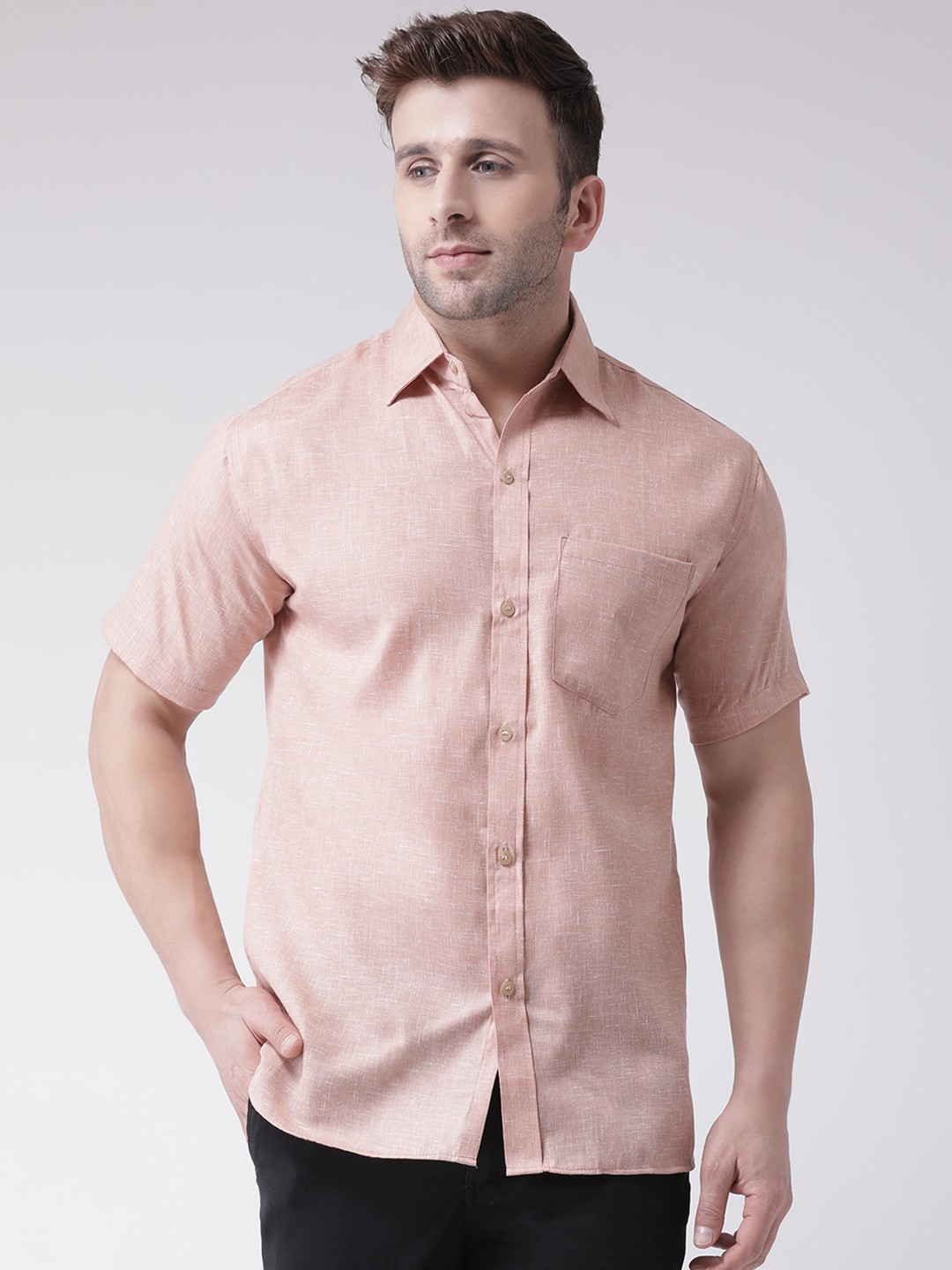 

RIAG Woven Cotton Casual Shirt, Pink