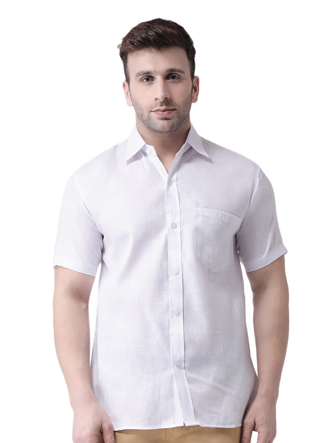 

RIAG Spread Collar Cotton Casual Shirt, White