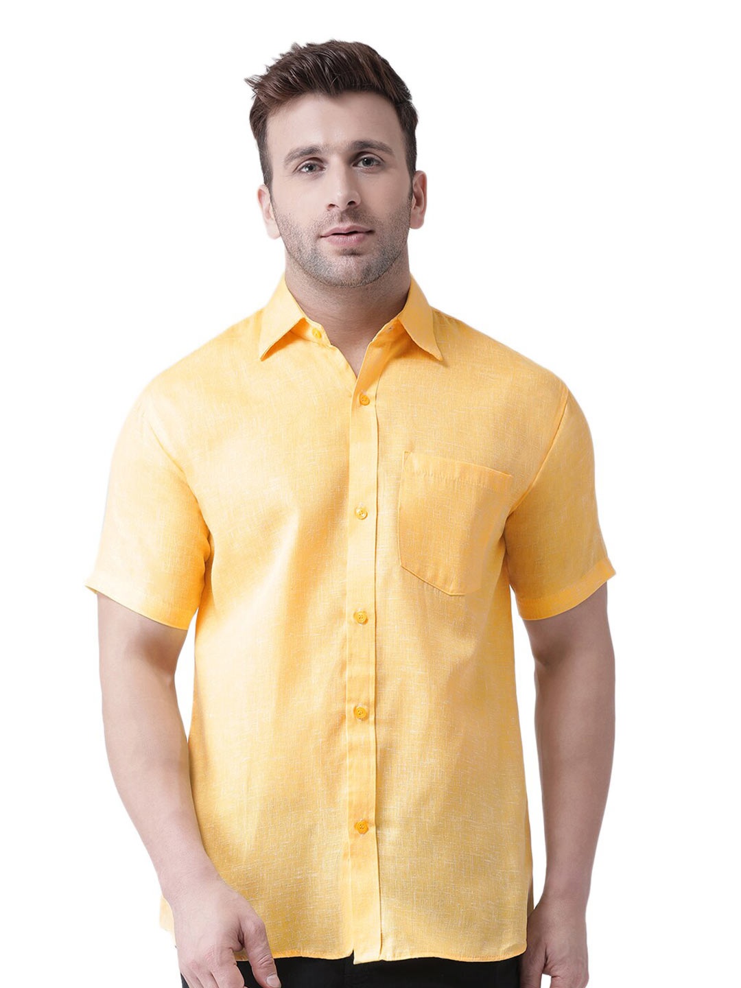 

RIAG Spread Collar Cotton Casual Shirt, Yellow