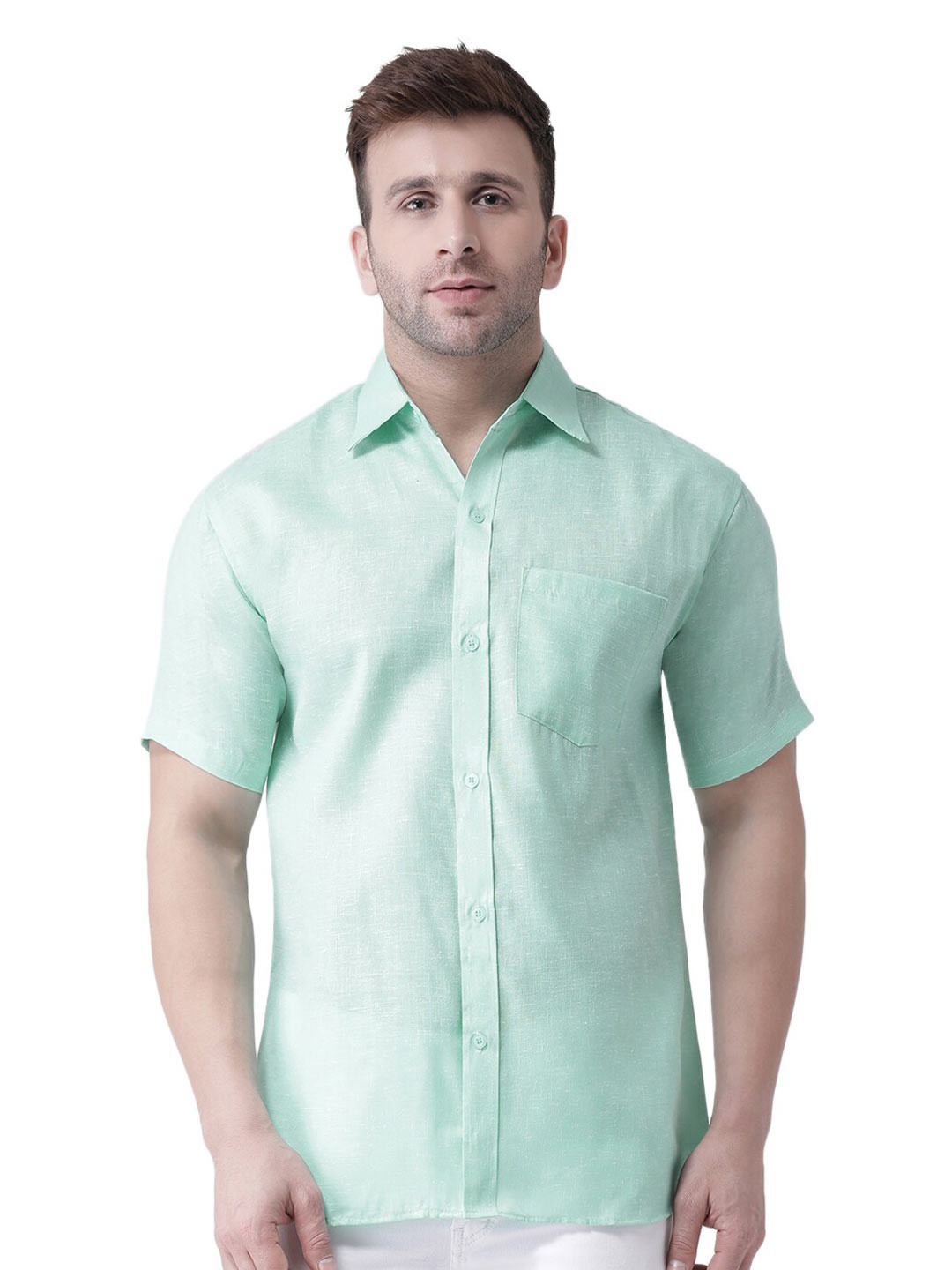 

RIAG Spread Collar Cotton Casual Shirt, Green