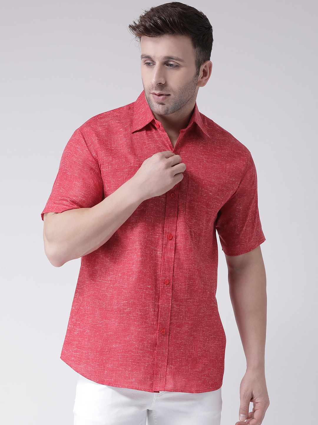 

RIAG Woven Cotton Casual Shirt, Red