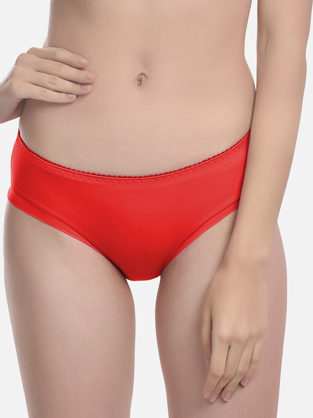 

StyFun Women Anti Microbial Stretchable Mid-Rise Hipster LS_Chinki_Panty_Red