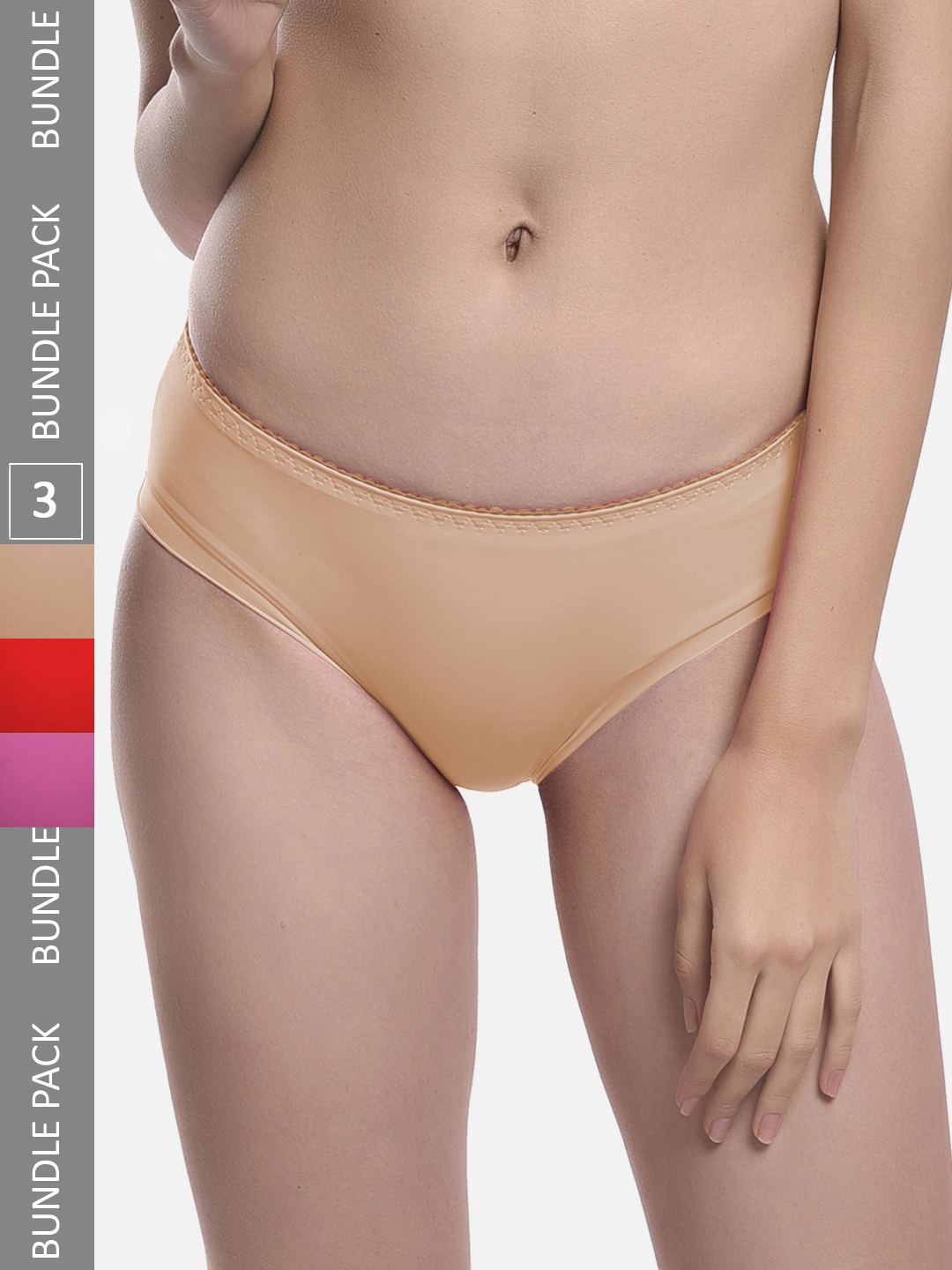 

StyFun Women Pack Of 3 Hipster Briefs, Beige