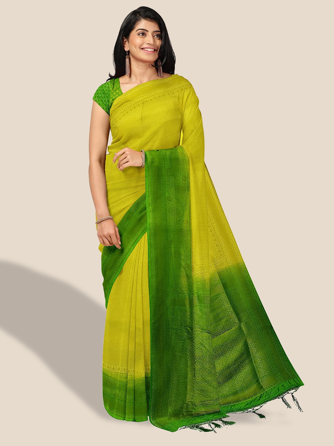 

The Chennai Silks Woven Design Saree, Yellow
