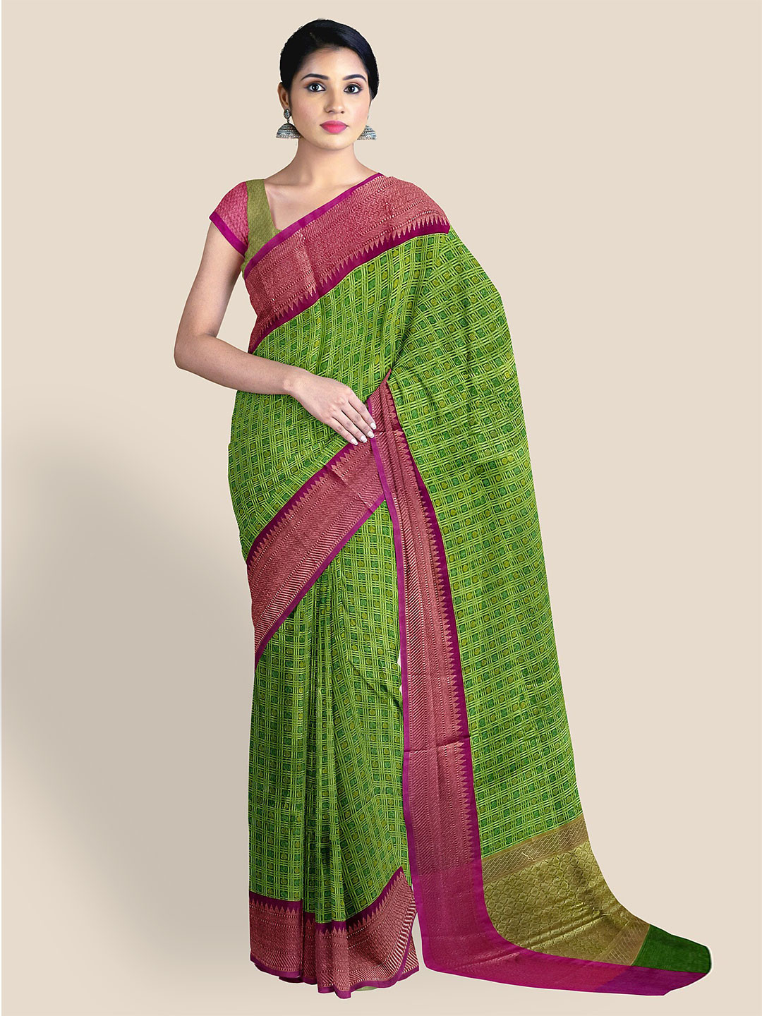 

The Chennai Silks Woven Design Zari Organza Banarasi Saree, Green