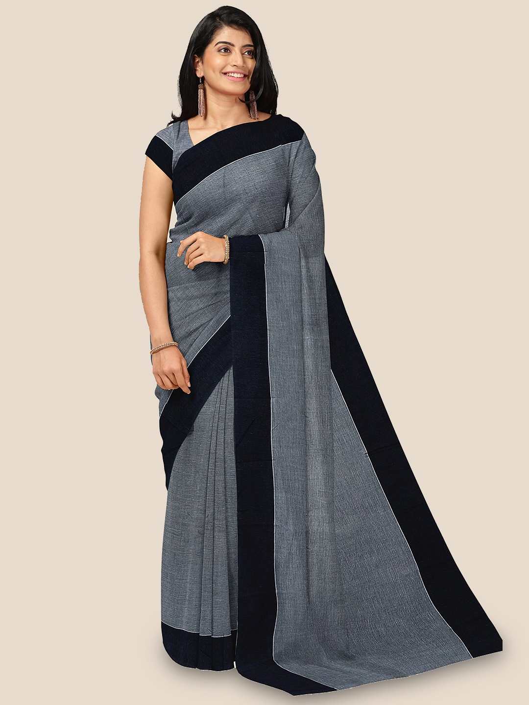 

The Chennai Silks Narayan Peth Saree, Grey