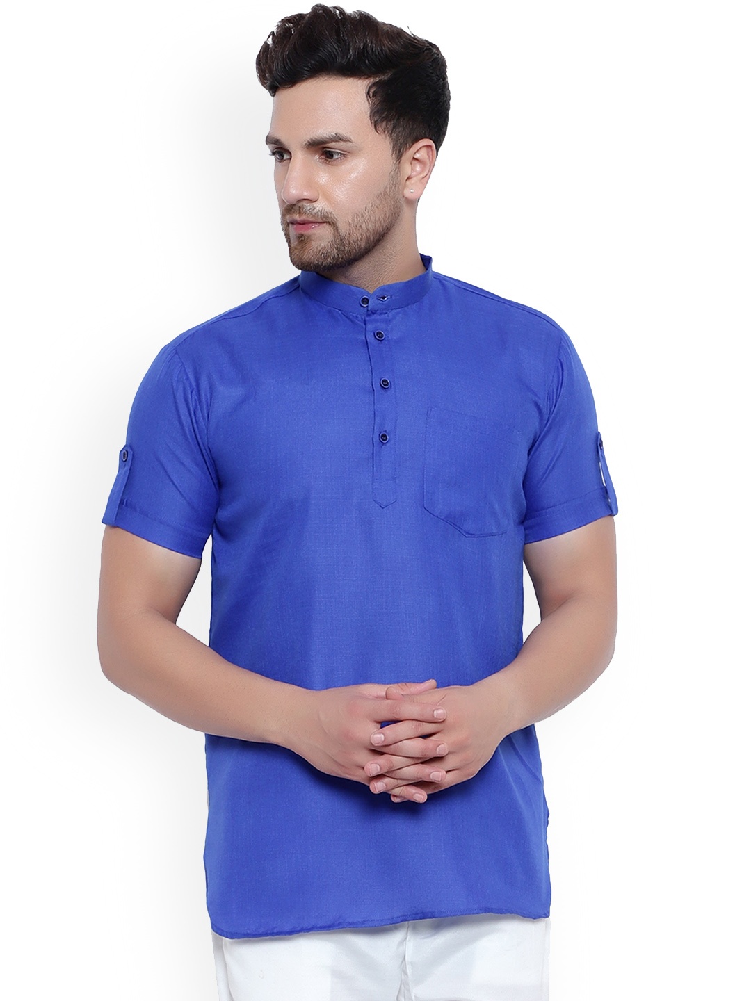 

ONNIX Band Collar Kurta, Blue