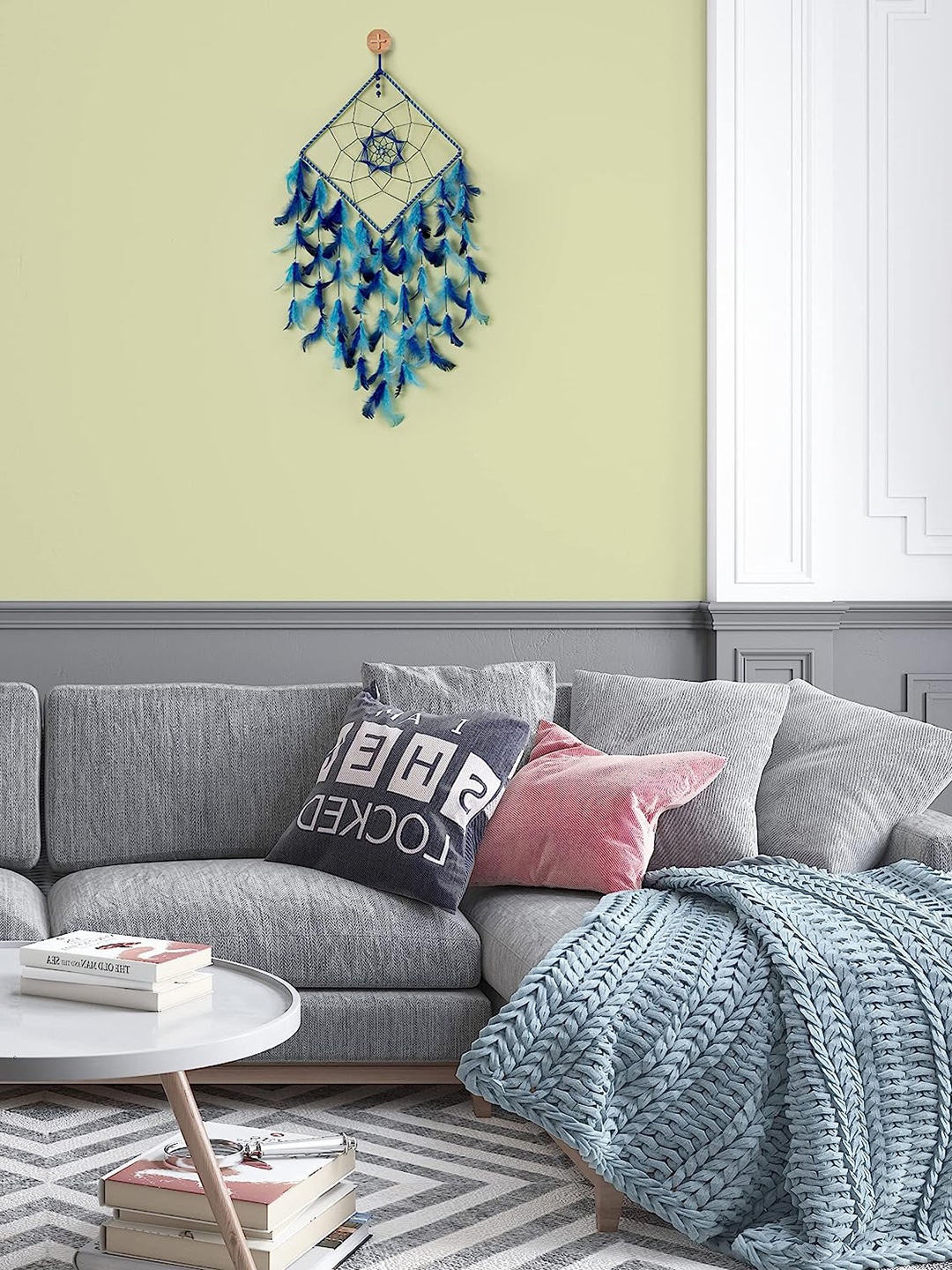 

DULI Blue Metal & Feather Windchimes