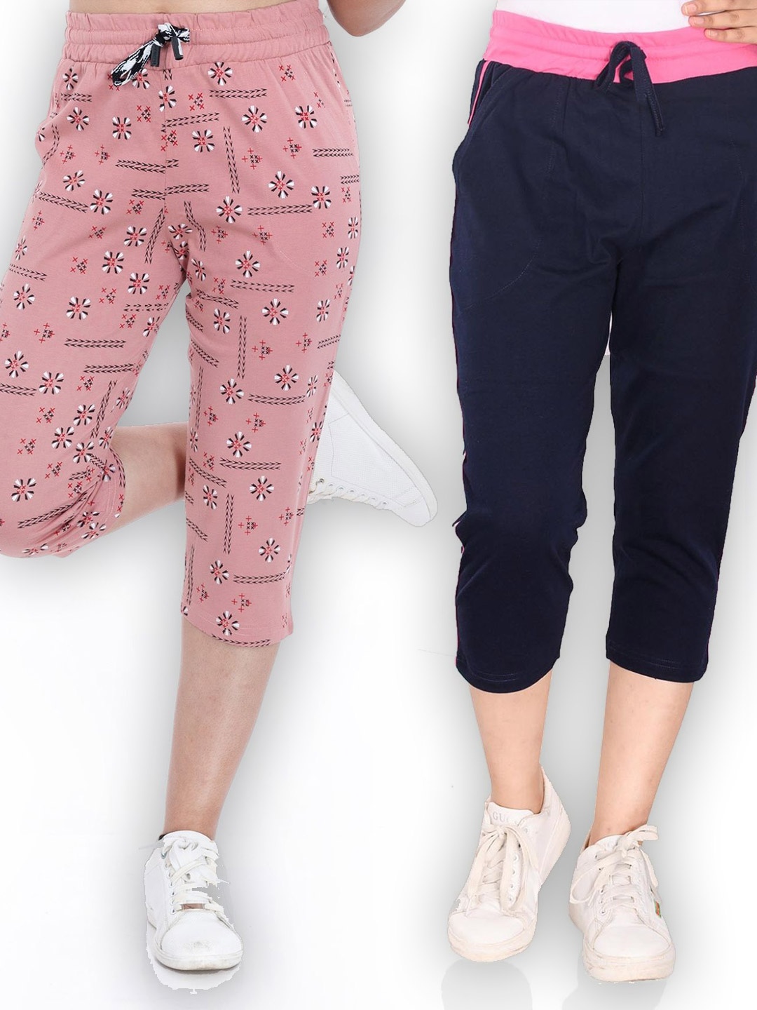 

StyleAOne Women Pack Of 2 Cotton Capris, Blue