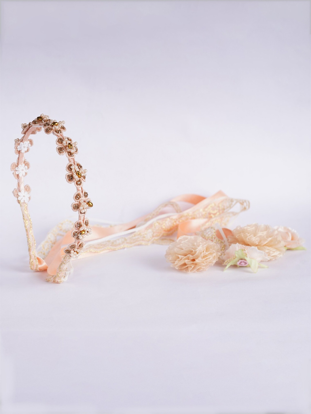 

Choko Girls Brown & White Embellished Hairband