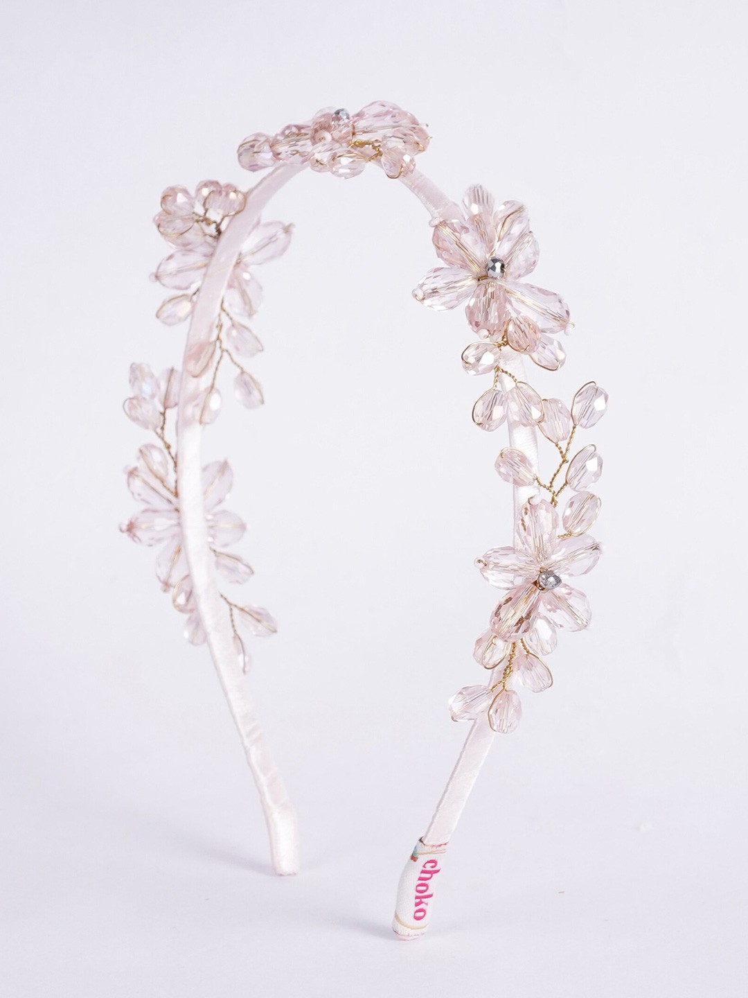 

Choko Girls Pink & Silver Floral Embellished Hairband
