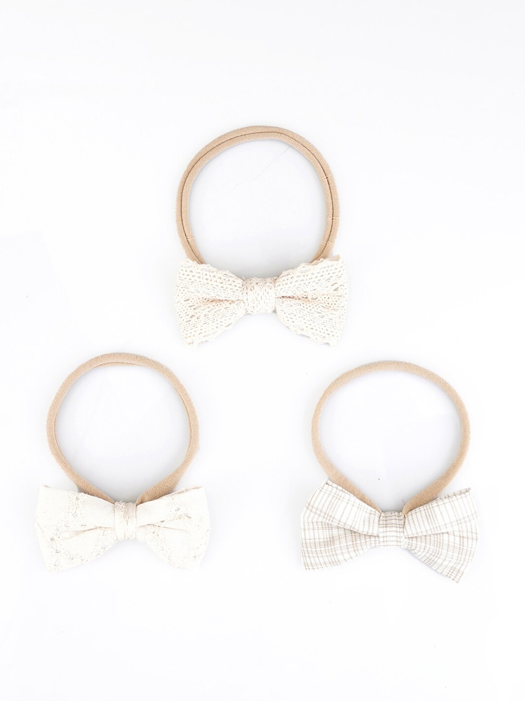 

Choko Girls Set of 3 Ponytail Holders, Beige