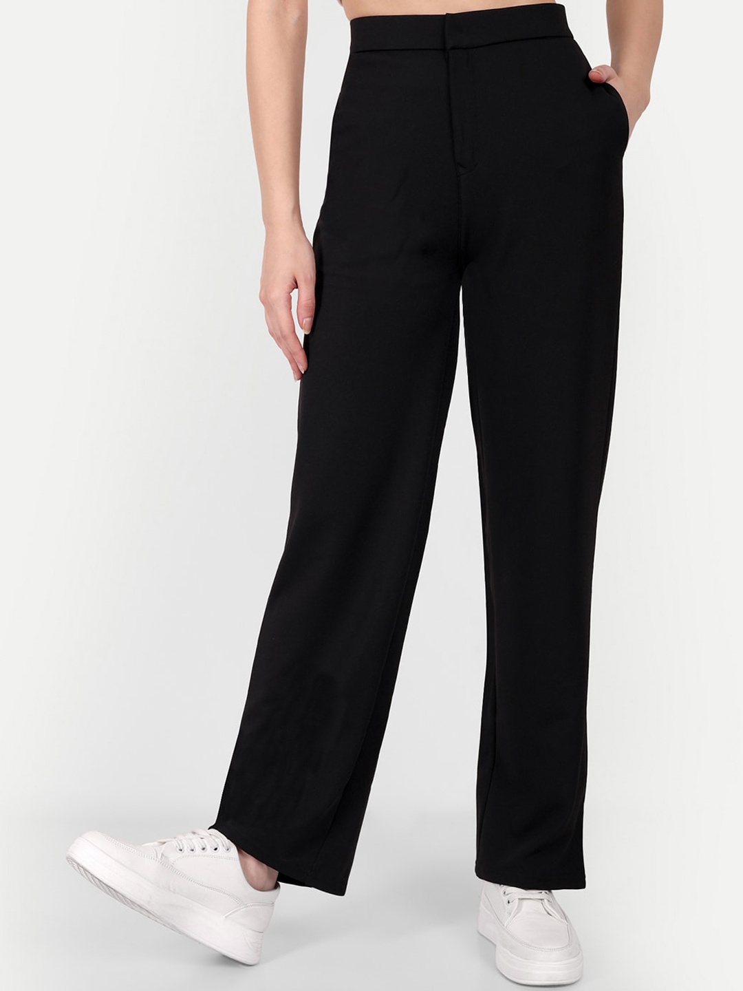 

BROADSTAR Women Smart High-Rise Trousers, Black