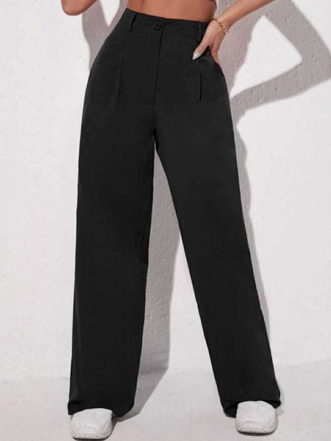 

BROADSTAR Women Pleated Korean Pants, Black
