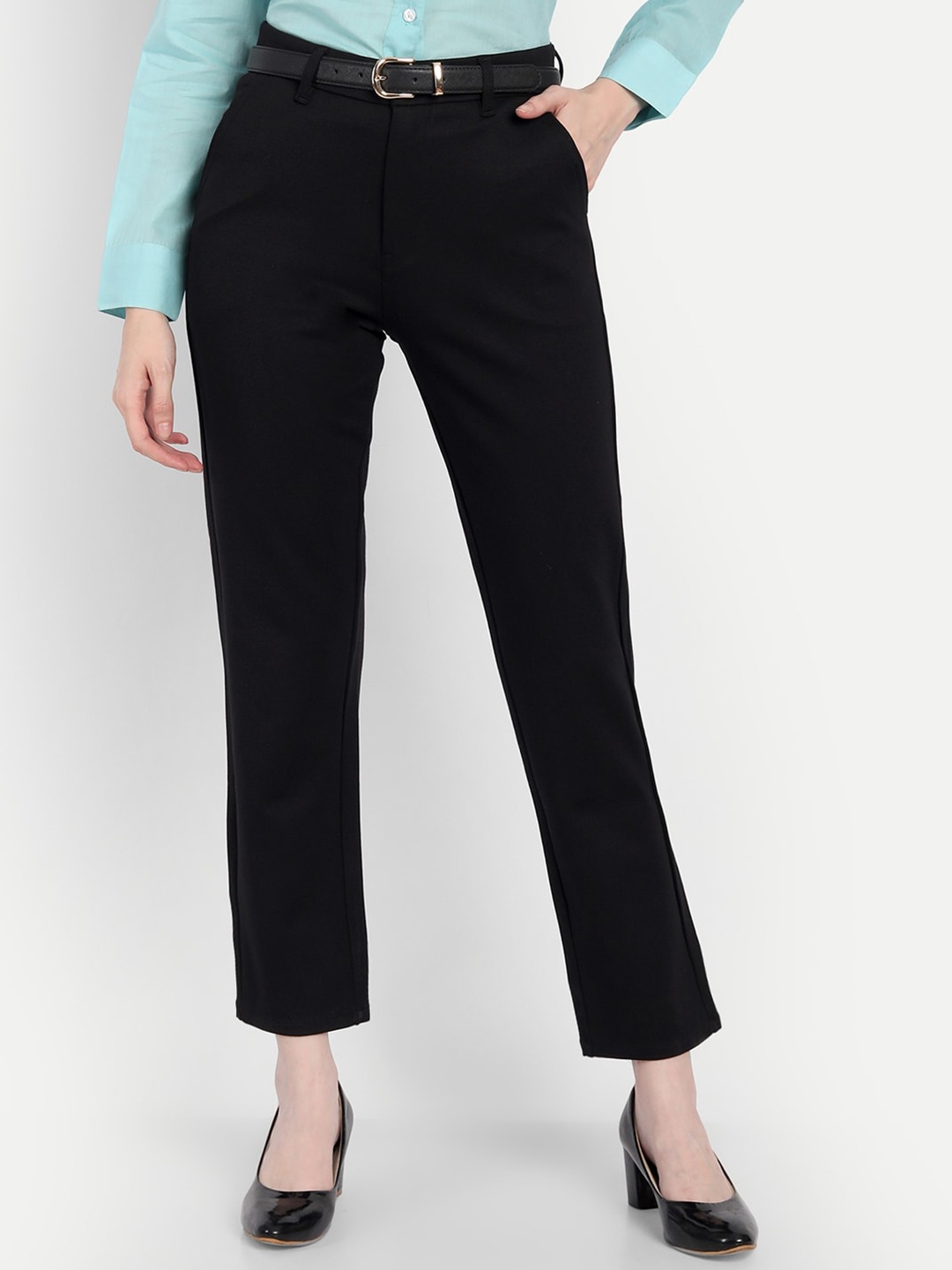 

BROADSTAR Women Smart Loose Fit Formal Trousers, Black