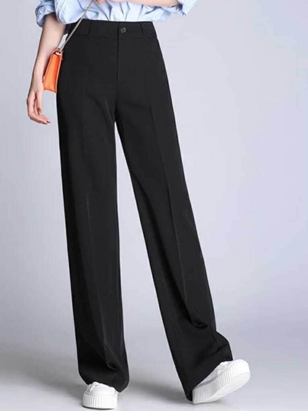 

BROADSTAR Women Pleated Korean Pants, Black