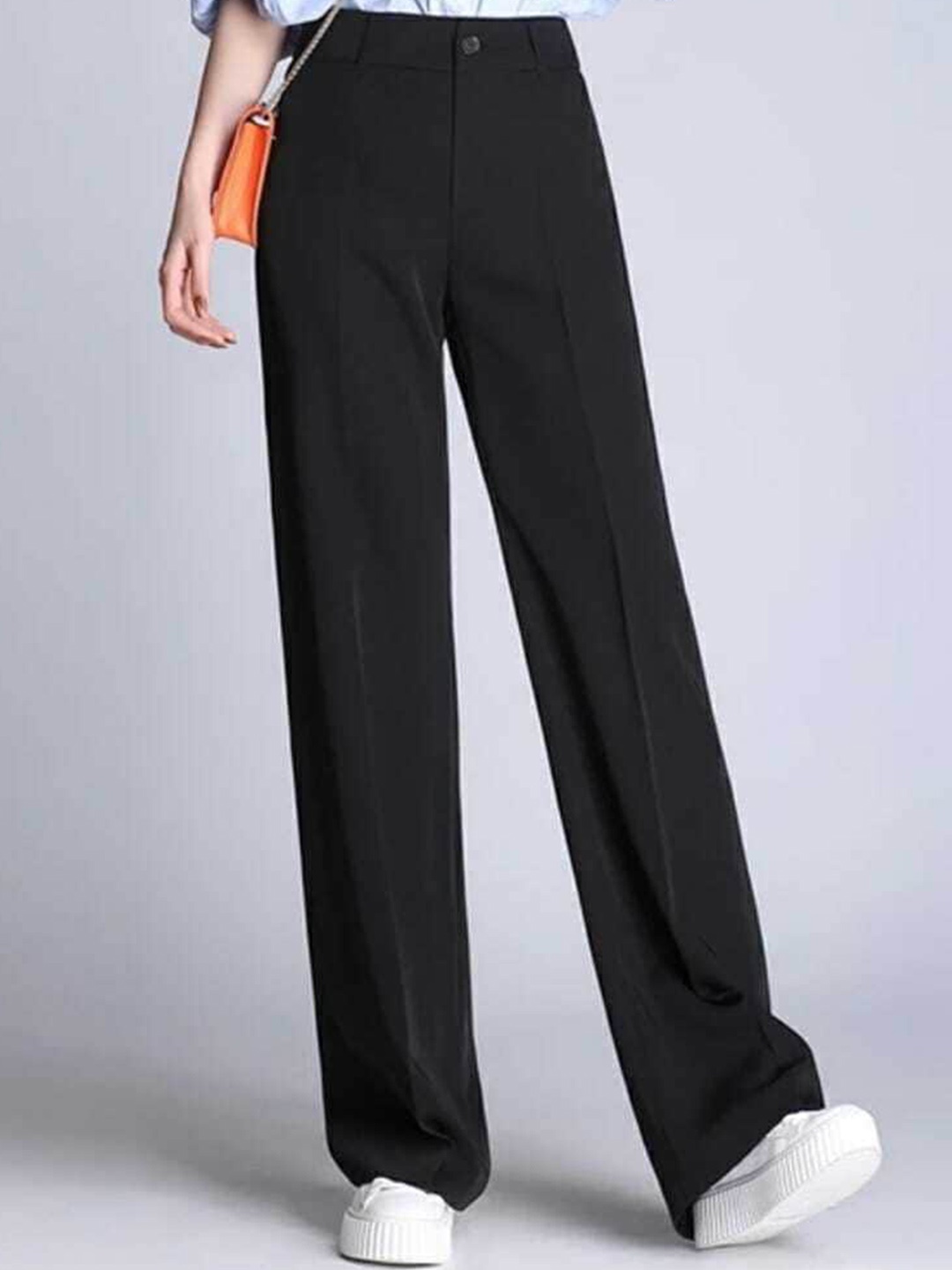 

BROADSTAR Women Pleated Korean Pants, Black