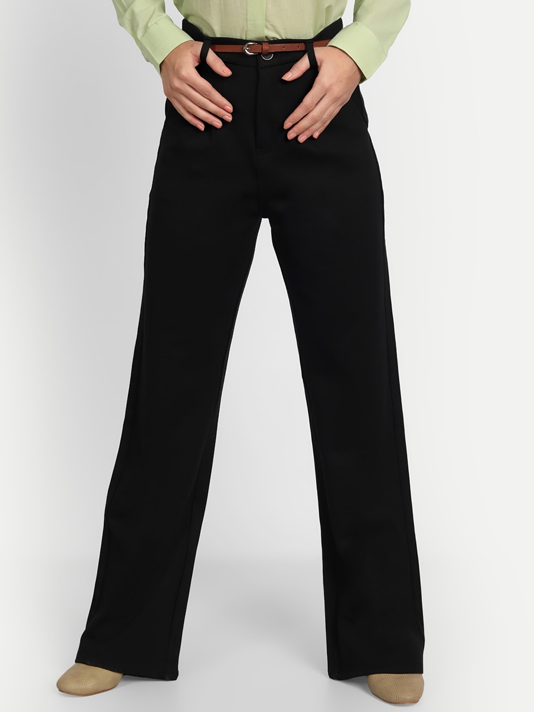 

BROADSTAR Women Pleated Korean Pants, Black