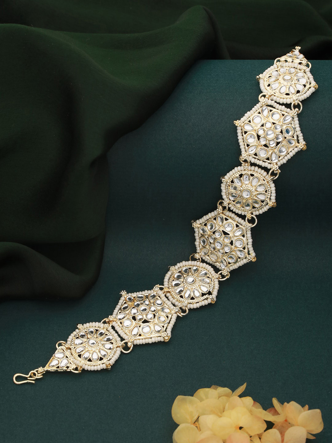 

Aadvik Designs Gold-Plated Kundan Studded Seesh Patti