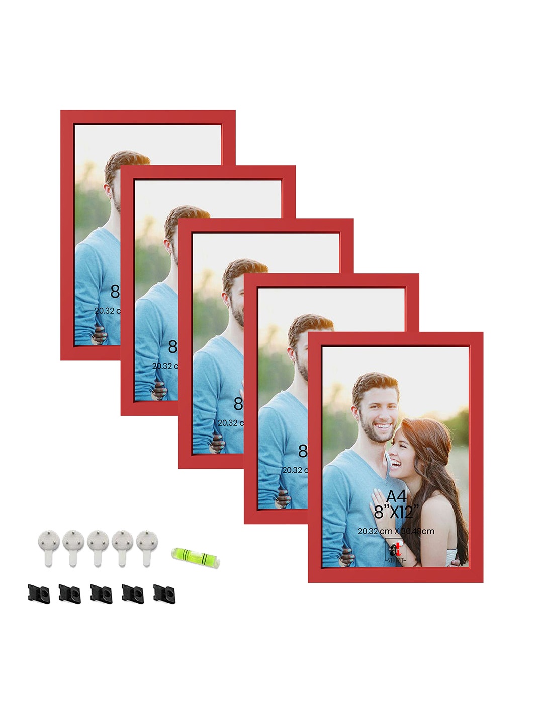 

Art Street Red 5 Pieces Wall Photo Frames