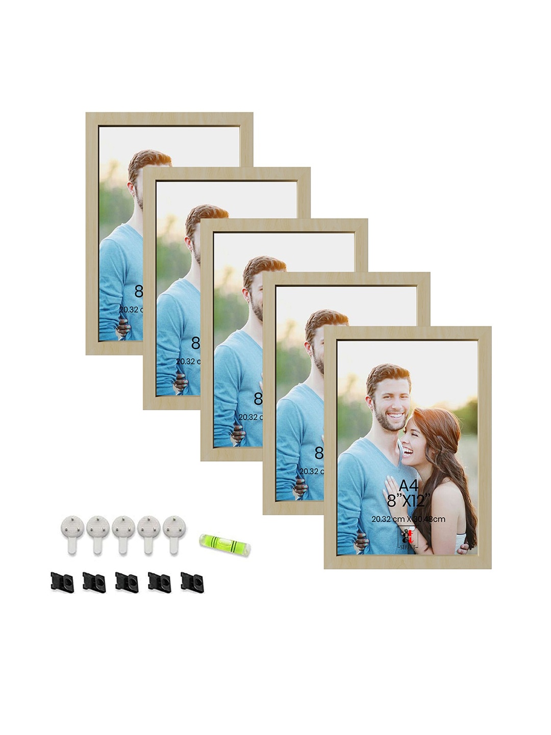 

Art Street Beige 5-Pieces Wooden Wall Photo Frames