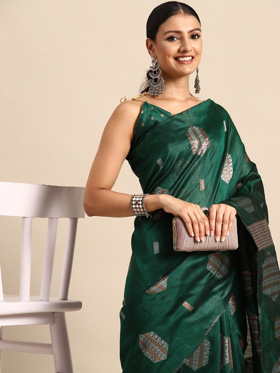 

Mitera Zari Kota Saree, Green