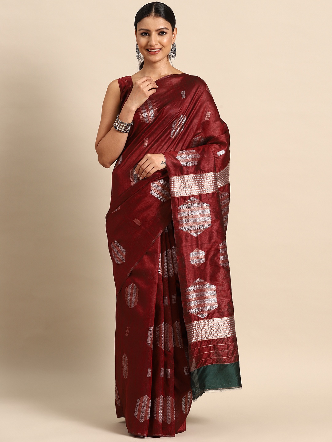 

Mitera Zari Kota Saree, Maroon