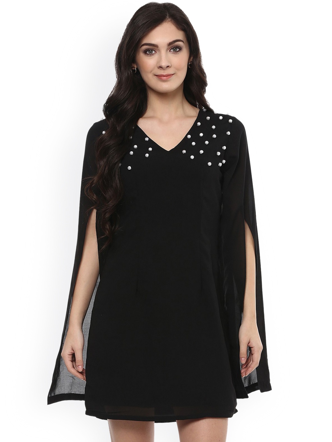 

Zima Leto Women Black Solid A-Line Dress