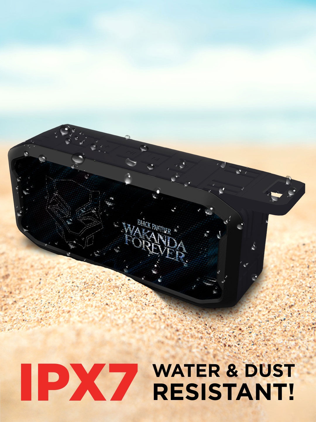 

macmerise Wakanda Forever Logo Printed Wireless Speaker With Bluetooth V5.0, Black