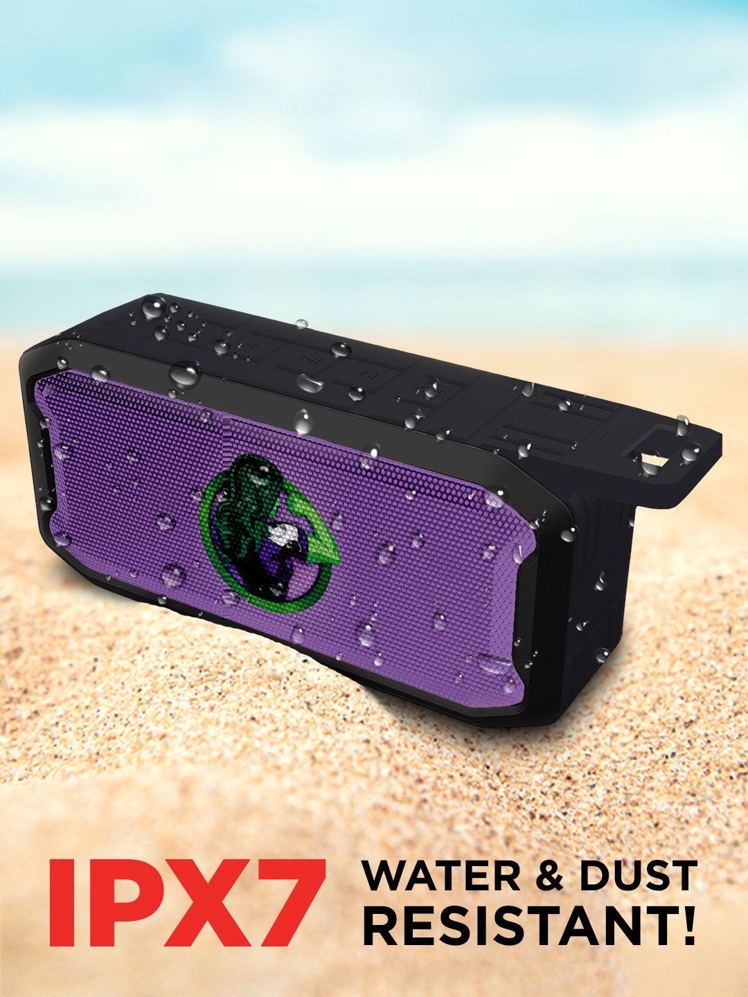 

macmerise She Hulk Printed Flex Wireless Speaker with Bluetooth, Black