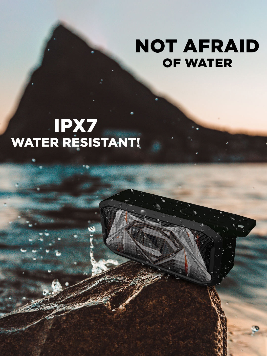 

macmerise Men of Steel 5w Wireless Waterproof Speaker With Bluetooth V5.0, Black