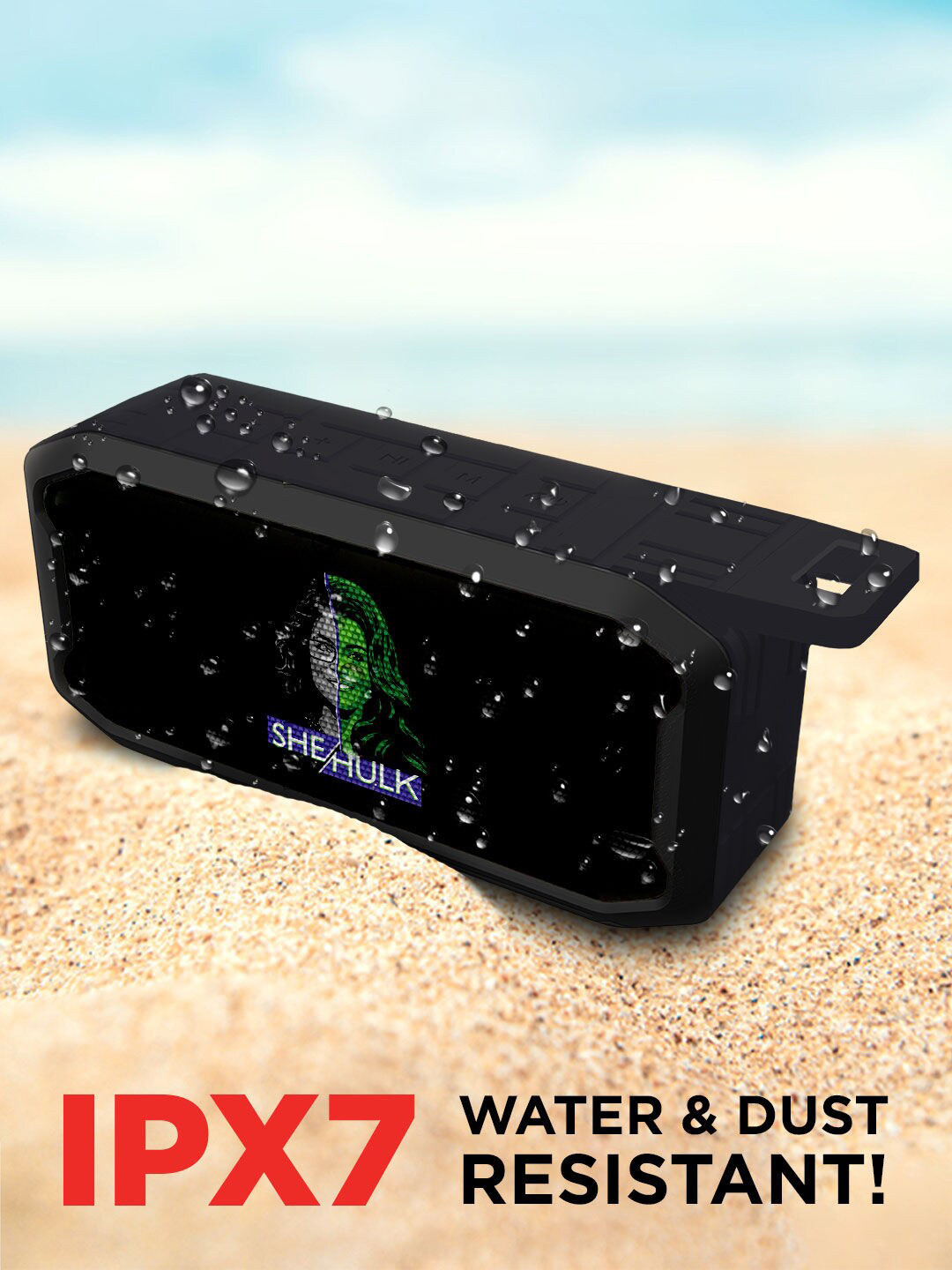

macmerise She Hulk Printed Reveal Wireless Speaker with Bluetooth V5.0, Black