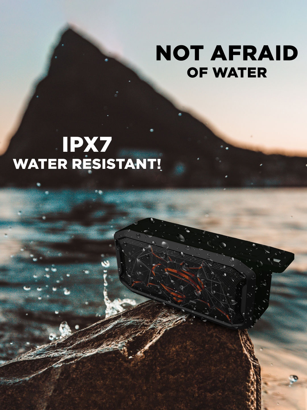 

macmerise Printed Wireless Speaker, Black