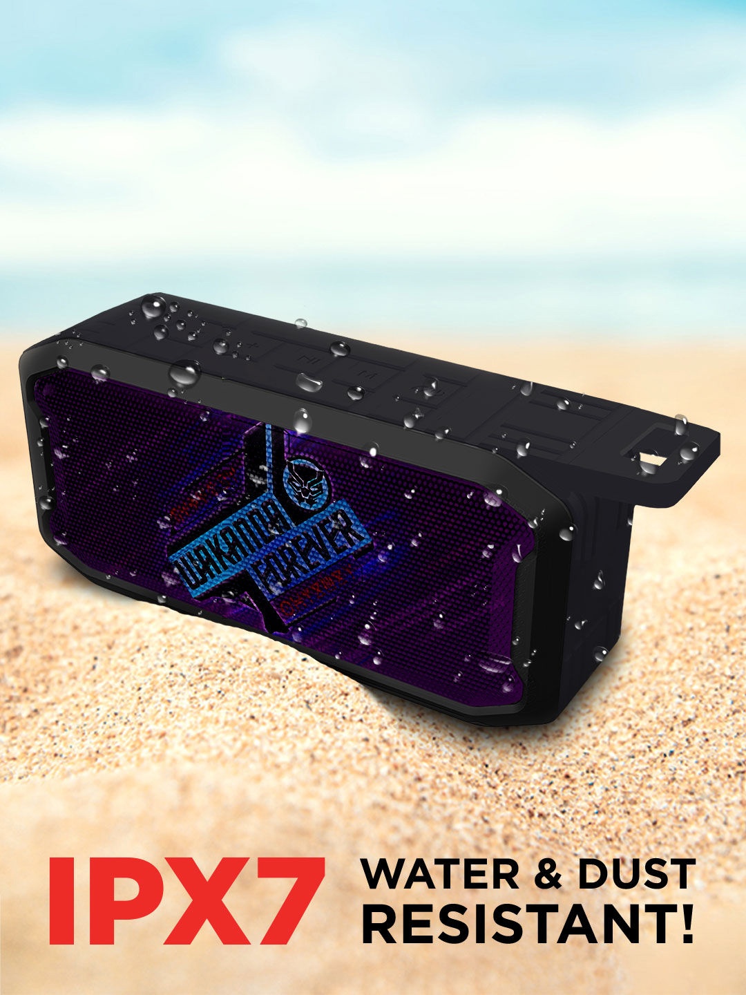 

macmerise Wakanda Forever Icon Printed Wireless Speaker With Bluetooth V5.0, Black