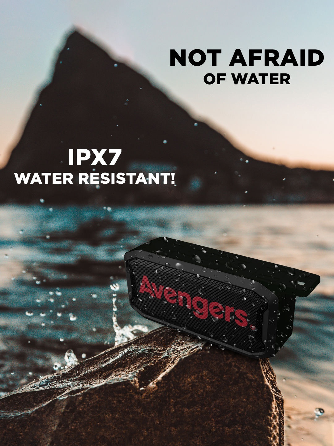

macmerise Avengers Printed Wireless Speaker With Bluetooth V5.0, Black