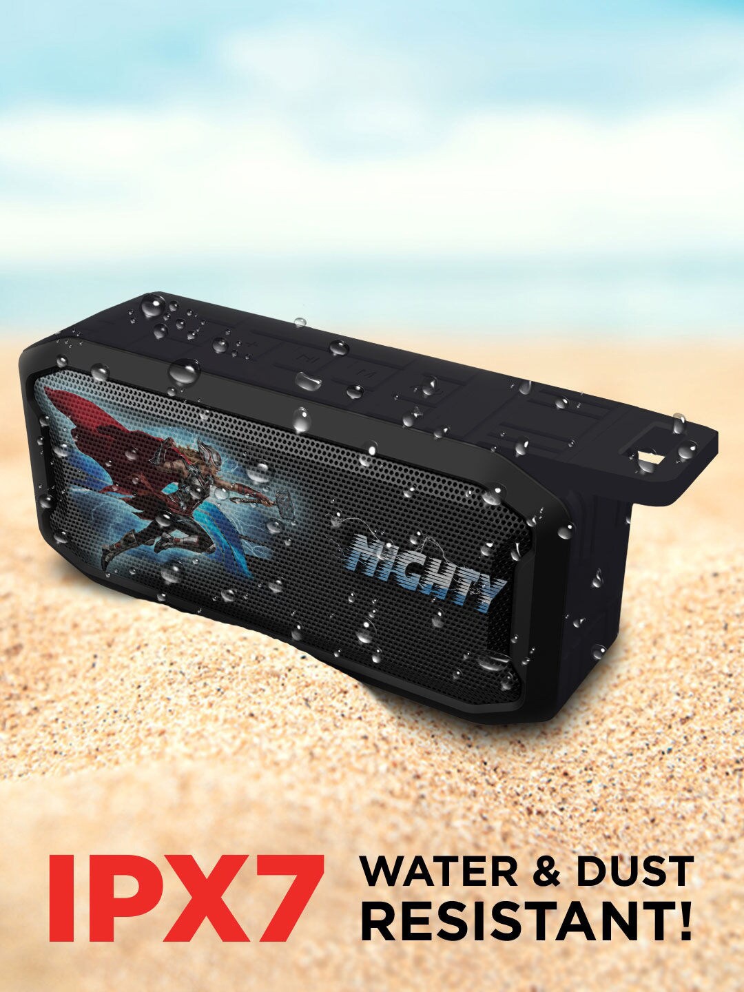 

macmerise Mighty Thor Attack Printed Wireless Speaker with Bluetooth V5.0, Black