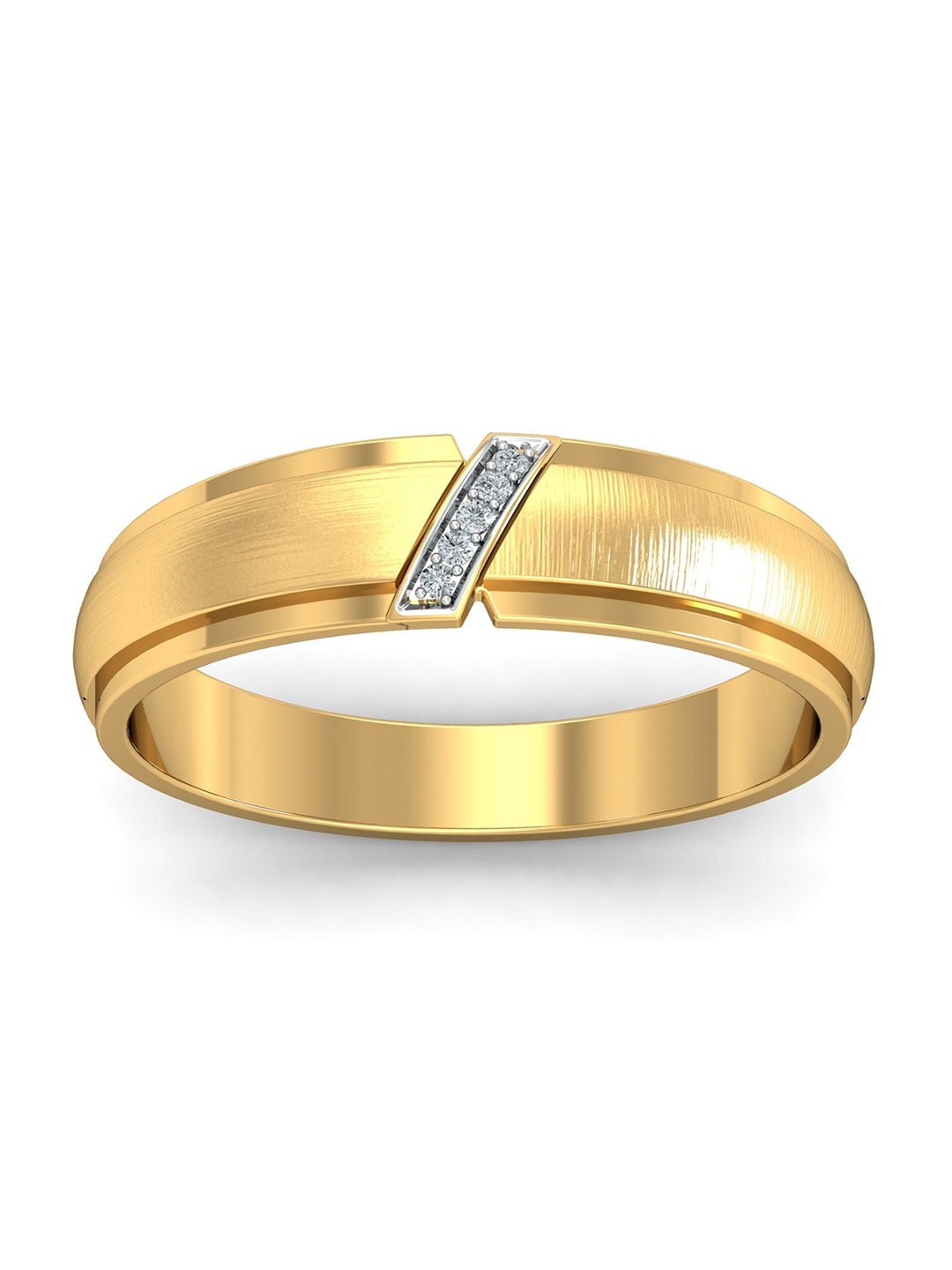 

KUBERBOX Amber 18KT Gold Diamond Studded Ring 4.19 g