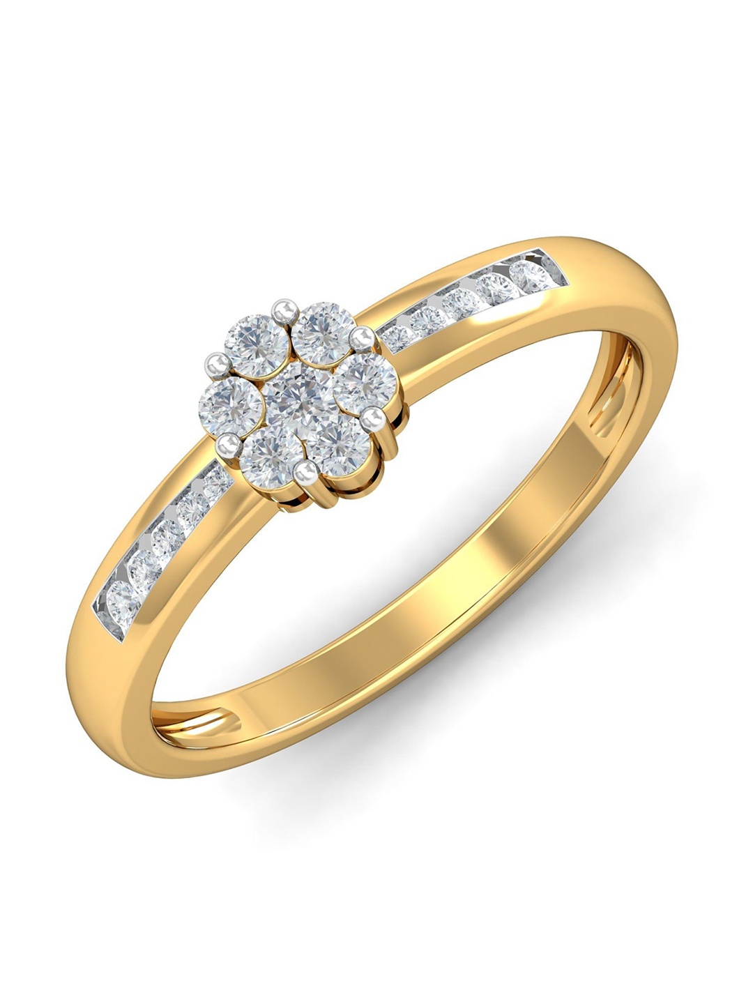 

KUBERBOX Felice Solitaire 18KT Gold Diamond-Studded Ring-2.95 gm