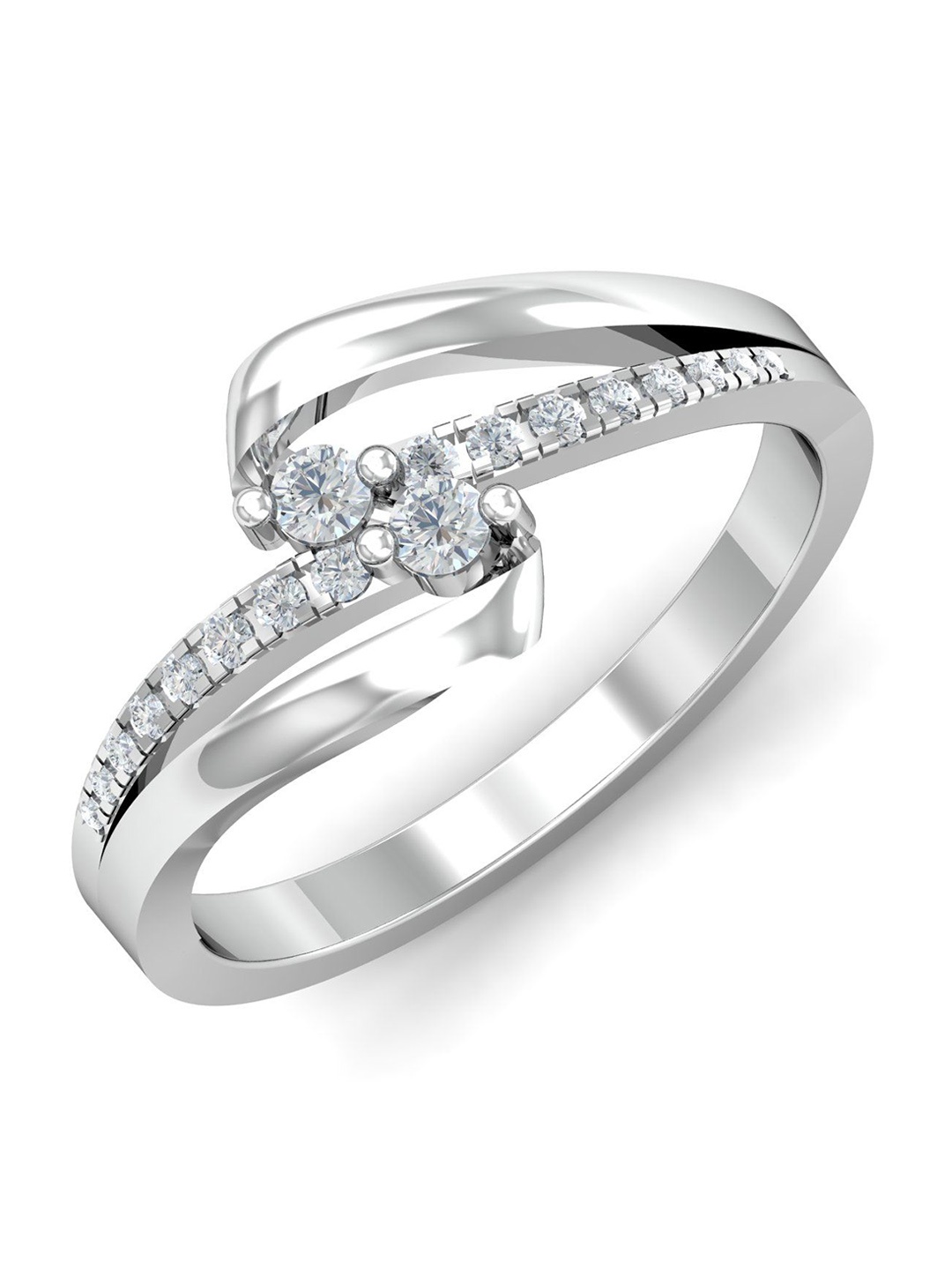 

KUBERBOX Royale 18KT White Gold Diamond Studded Ring 3.54 gm