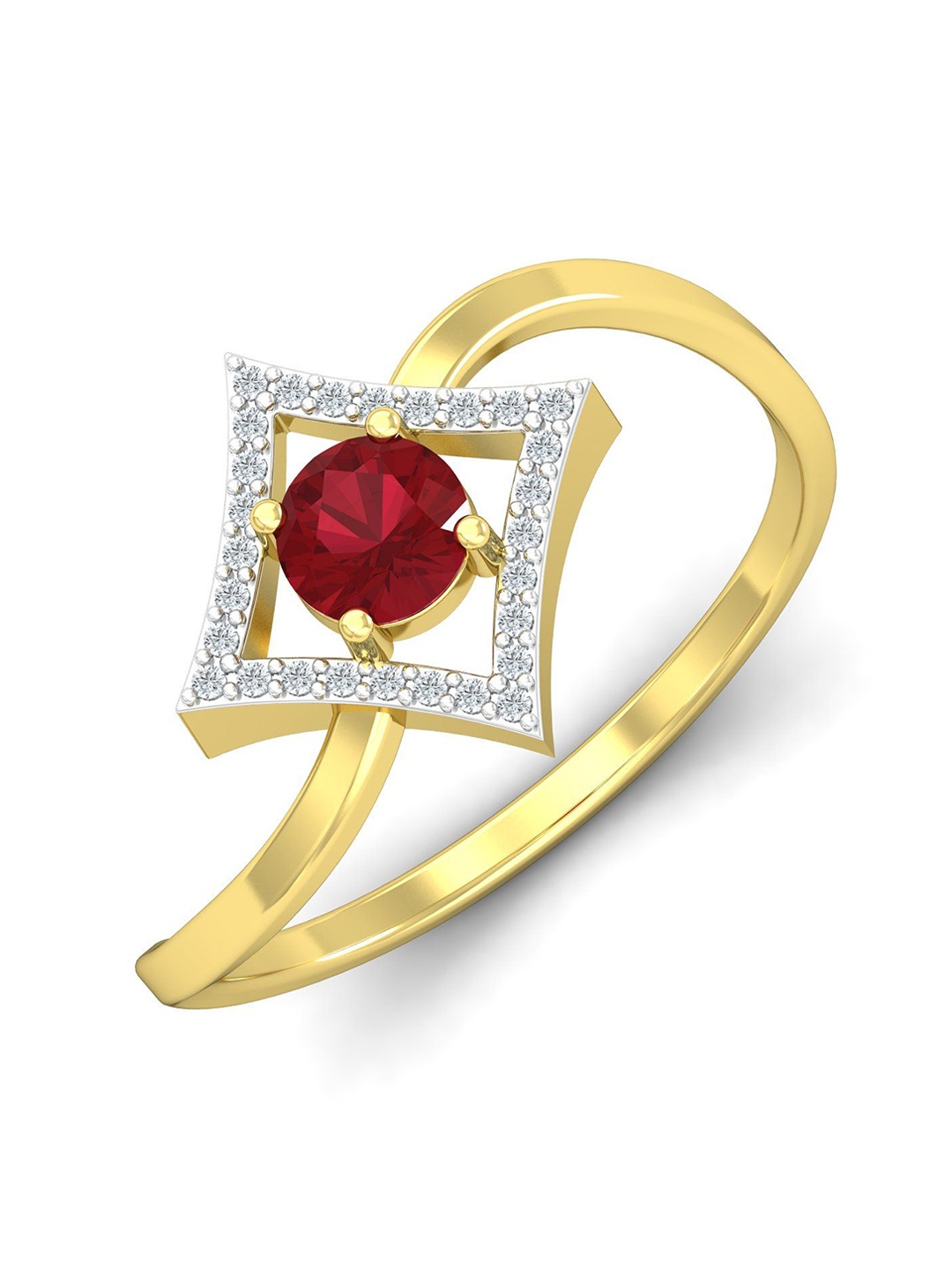 

KUBERBOX Diamond-Studded 18KT Gold Ring - 1.96 gm