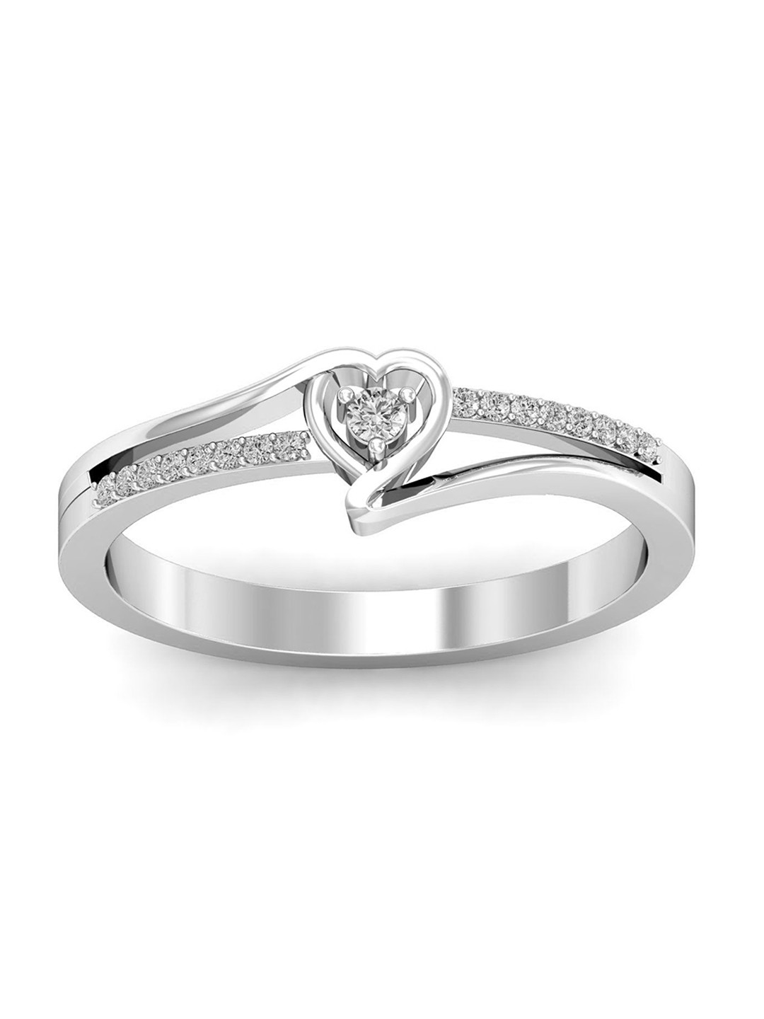 

KUBERBOX La Esencia 18KT White Gold Diamond-Studded Finger Ring-2.97gm, Silver